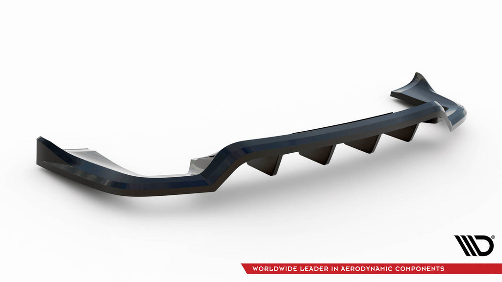 Maxton Design Street+ Mittlerer Diffusor RACE passend für Porsche Cayenne Mk2 Facelift schwarz Hochglanz