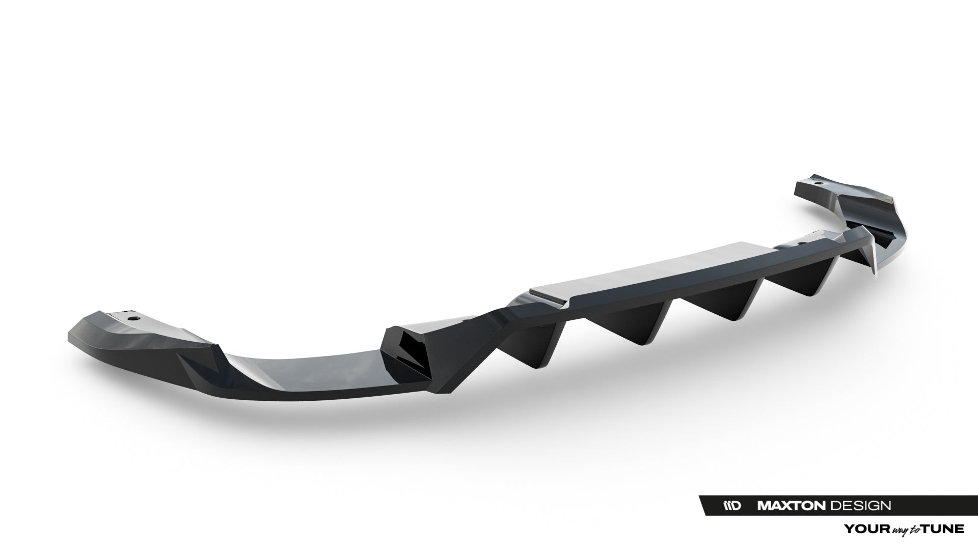 Maxton Design Street+ Mittlerer Diffusor Race Passend für Audi SQ5 Sportback / SUV Mk3 Schwarz Hochglanz
