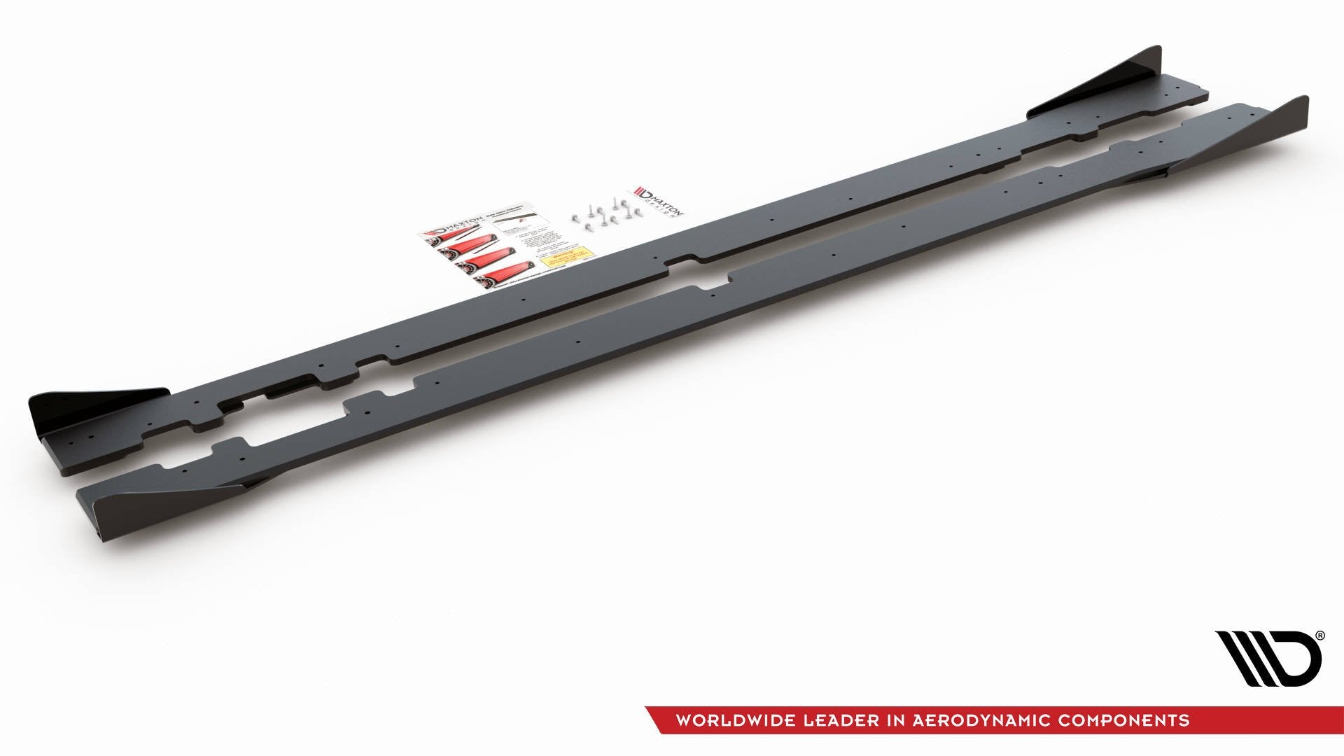 Maxton Design Street Pro Street+ Seitenschweller Leisten + Flaps passend für Mercedes-AMG C43 / AMG-Line Coupe C205 schwarz Hochglanz