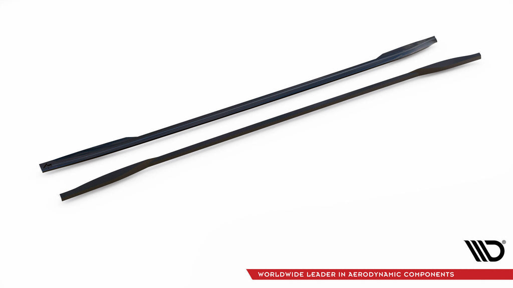Maxton Design Street+ Seitenschweller Leisten V.2 passend für Tesla Model 3 Performance Mk1 Facelift schwarz Hochglanz