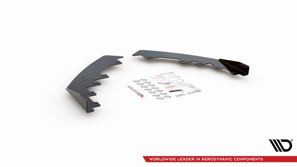 Maxton Design Hintere Seiten Flaps passend für VW Arteon R-Line Limousine / Shooting Brake Mk1 schwarz Hochglanz