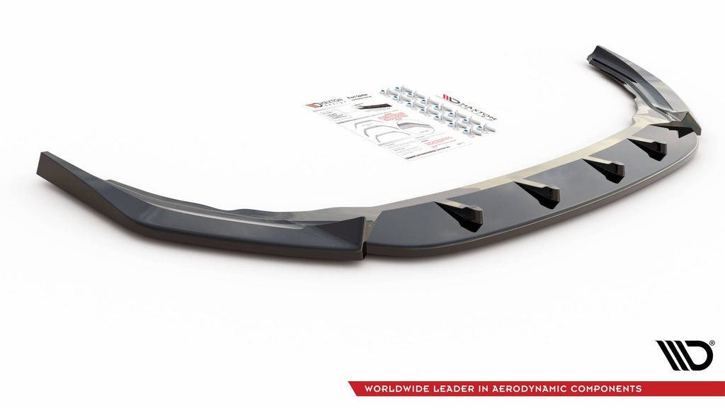 Maxton Design Street+ Spoilerlippe Front Ansatz V.2 passend für VW Golf R Hatchback / Variant Mk8 schwarz Hochglanz
