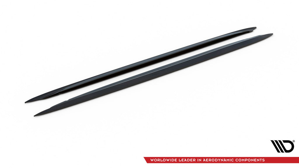 Maxton Design Street+ Seitenschweller Leisten passend für V.1 passend für Audi S4 / A4 / A4 S-Line B6 / B7 schwarz Hochglanz