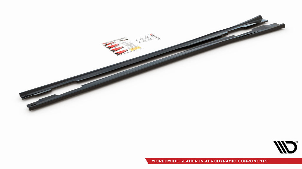 Maxton Design Street+ Seitenschweller Leisten V.2 passend für Mercedes-Benz A W176 schwarz Hochglanz