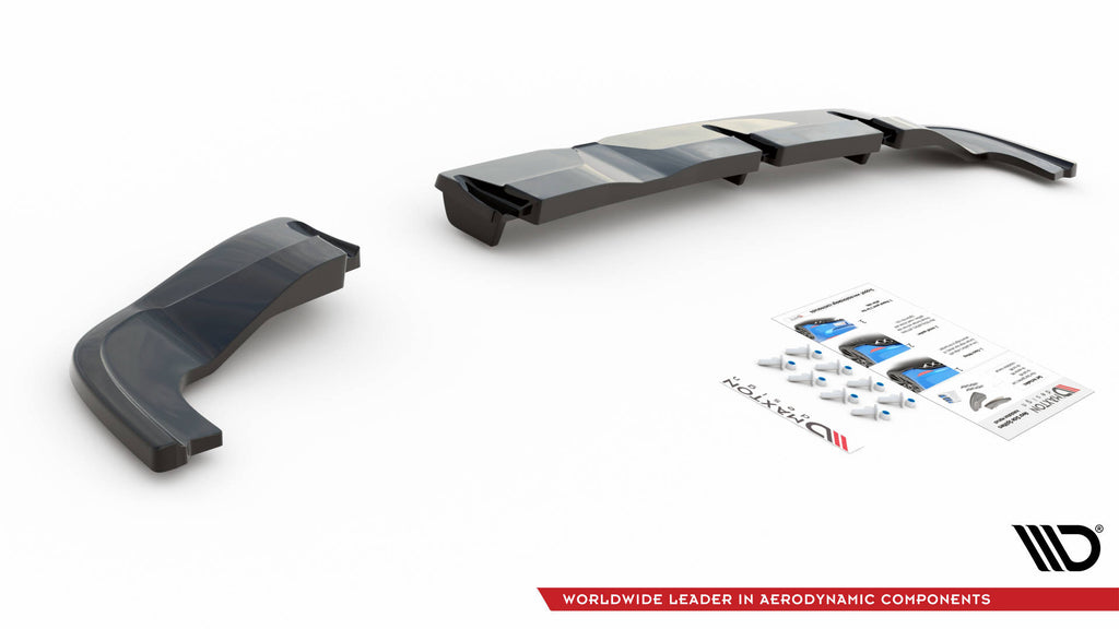 Maxton Design Street+ Mittlerer Diffusor RACE passend für Hyundai I20 N Mk3 schwarz Hochglanz