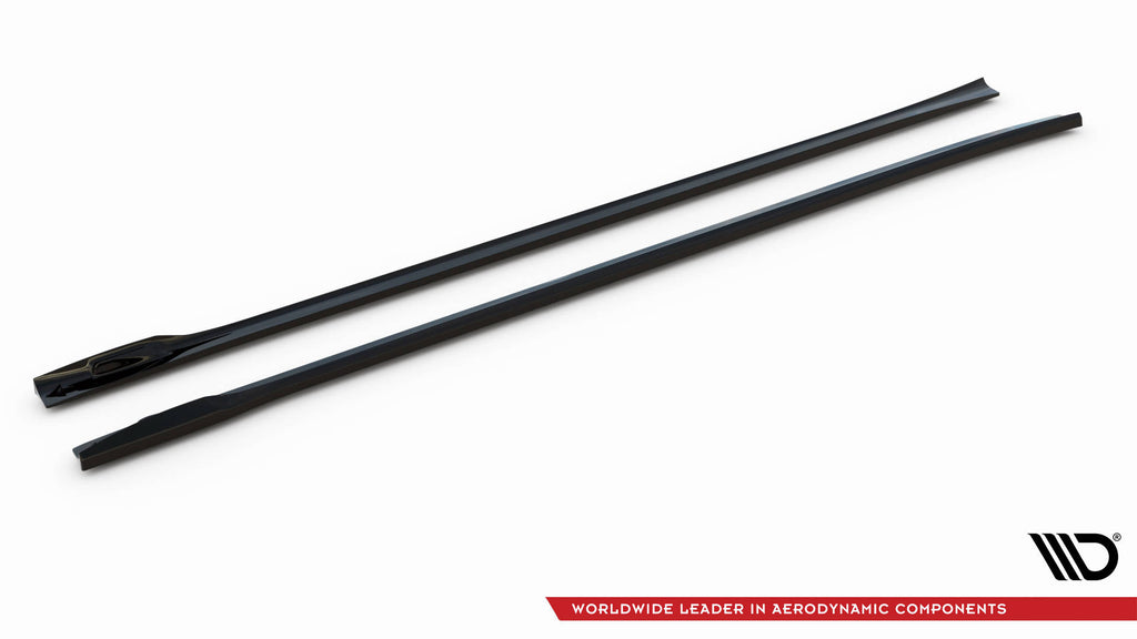 Maxton Design Street+ Seitenschweller Leisten V.2 passend für BMW X3 M40d / M40i / M-Paket G01 schwarz Hochglanz