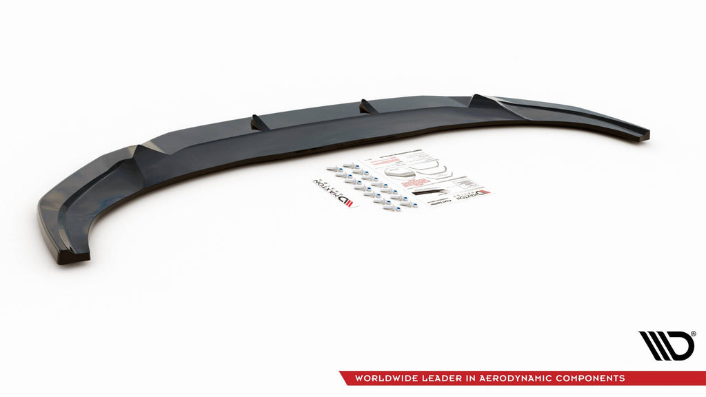 Maxton Design Street+ Spoilerlippe Front Ansatz V.1 passend für Audi Q3 Sportback / SUV S-Line F3 schwarz Hochglanz