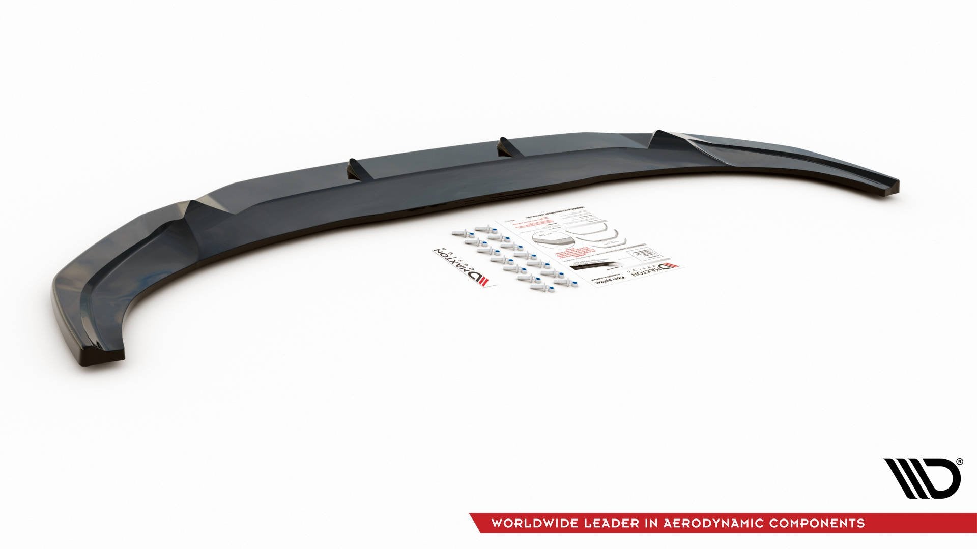 Maxton Design Street+ Spoilerlippe Front Ansatz V.1 passend für Audi Q3 Sportback / SUV S-Line F3 schwarz Hochglanz