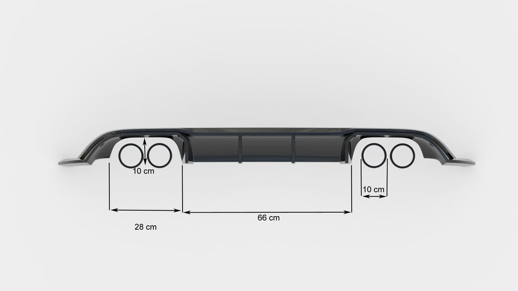 Maxton Design Diffusor Heck Ansatz V.3 passend für VW Golf R Mk7 Facelift schwarz Hochglanz
