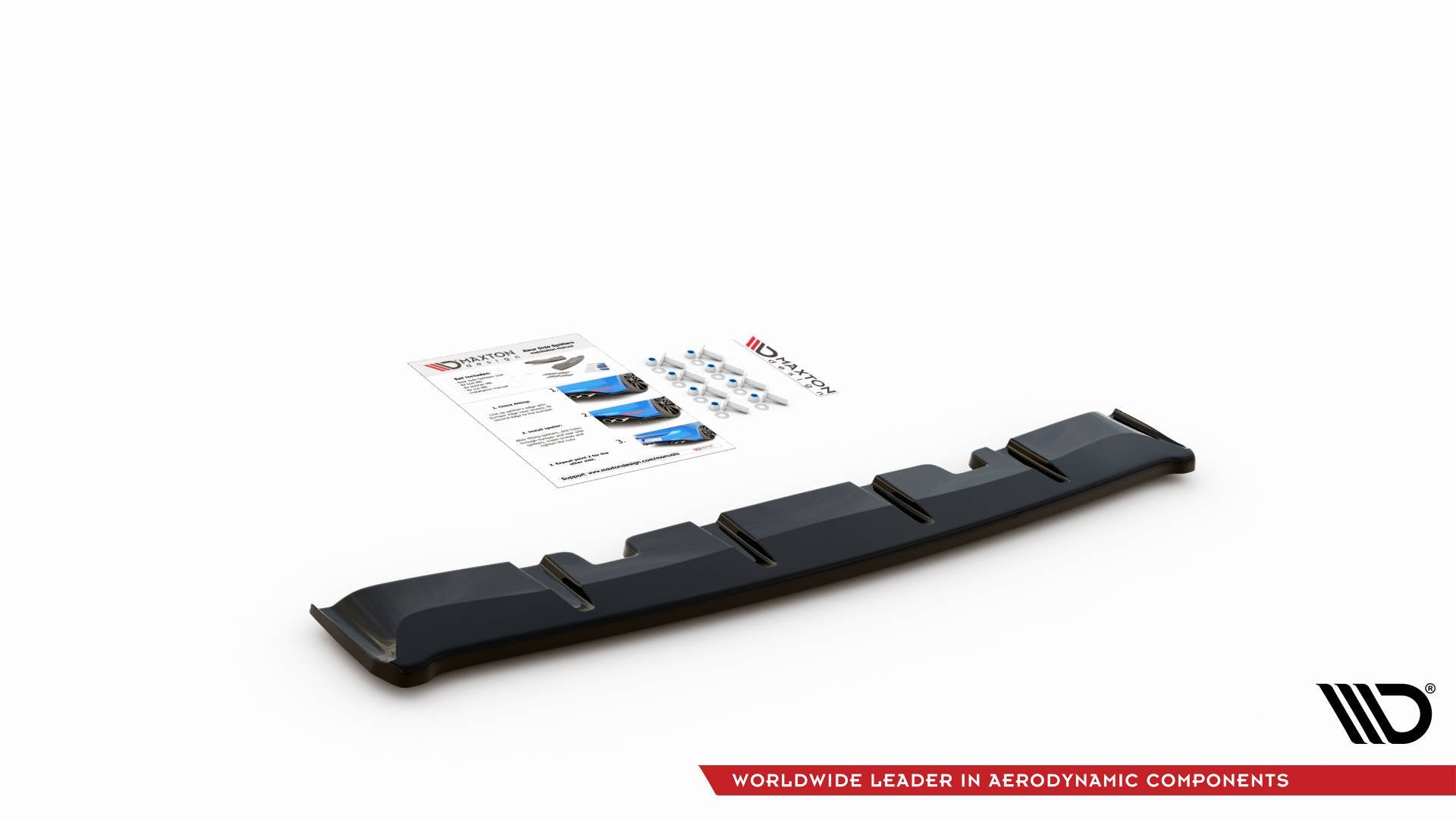 Maxton Design Mittlerer Diffusor Heck Ansatz für Volkswagen Golf 8 GTI Clubsport schwarz matt