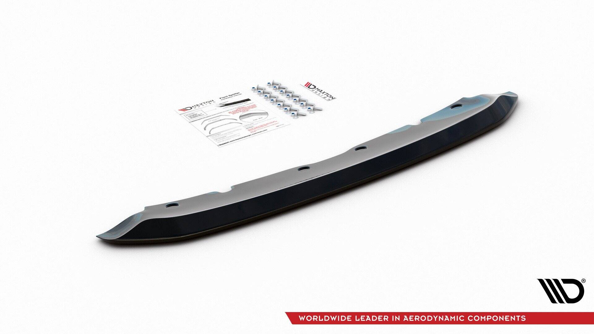 Maxton Design Street+ Spoilerlippe Front Ansatz V.2 passend für BMW 1er M-Paket/ M135i / 128ti F40 schwarz Hochglanz
