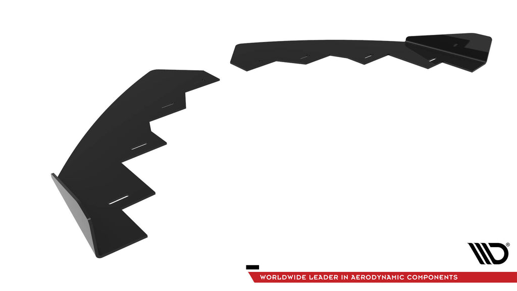 Maxton Design Front Stoßstange Flaps passend für VW Polo GTI Mk6 Facelift schwarz Hochglanz