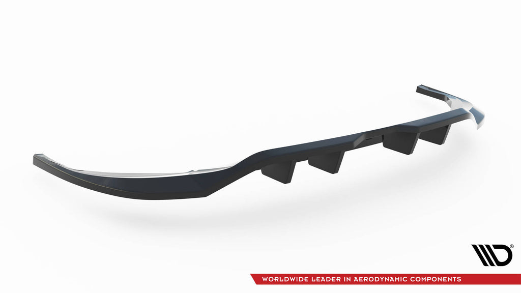 Maxton Design Street+ Mittlerer Diffusor RACE passend für VW Tiguan Allspace R-Line Mk2 Facelift schwarz Hochglanz