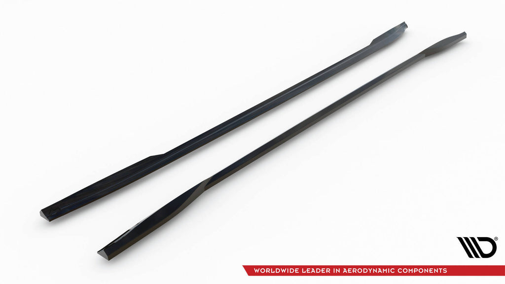 Maxton Design Street+ Seitenschweller Leisten V.2 passend für Tesla Model 3 Performance Mk1 Facelift schwarz Hochglanz