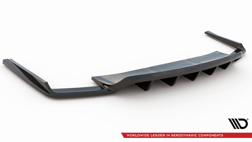 Maxton Design Street+ Mittlerer Diffusor RACE passend für Audi SQ7 / Q7 S-Line Mk2 schwarz Hochglanz