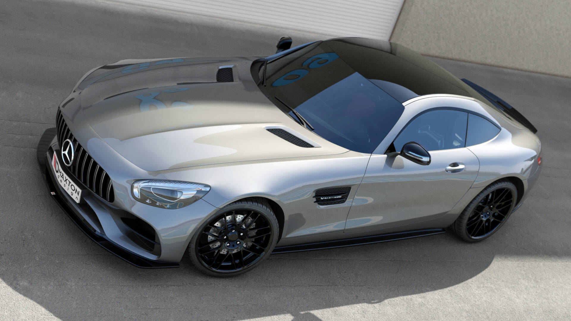 Maxton Design Street+ Spoilerlippe Front Ansatz passend für Mercedes-AMG GT S C190 Facelift schwarz Hochglanz