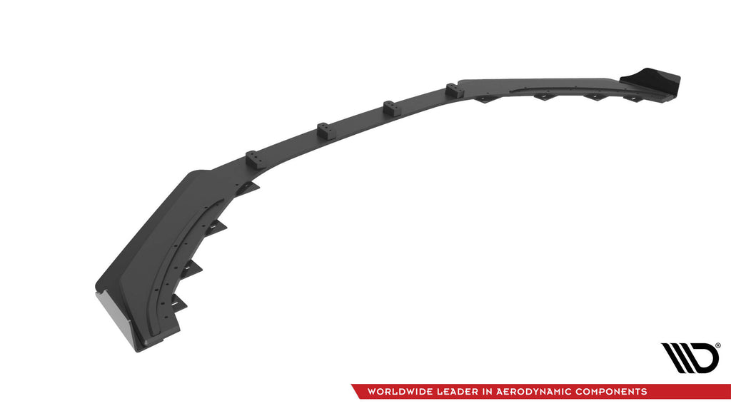 Maxton Design Street Pro Street+ Spoilerlippe Front Ansatz + Flaps passend für Hyundai Veloster N Mk2 schwarz Hochglanz