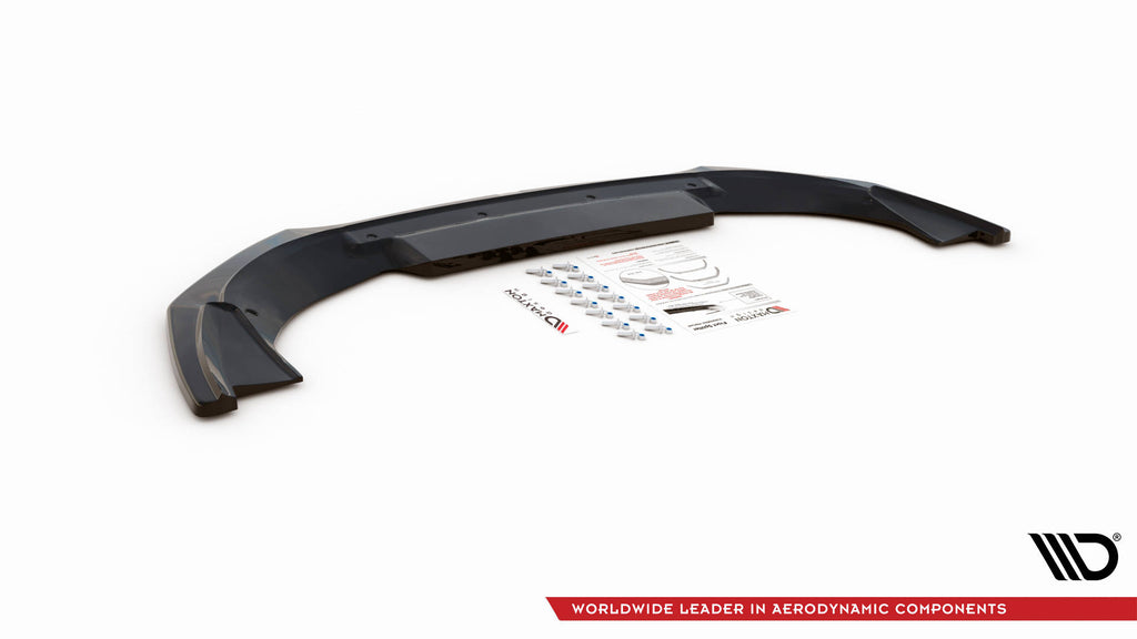 Maxton Design Street+ Spoilerlippe Front Ansatz passend für Abarth 595 Mk1 Facelift schwarz Hochglanz