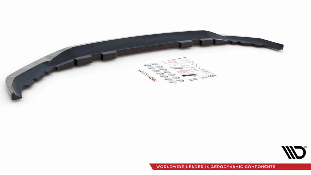 Maxton Design Street+ Spoilerlippe Front Ansatz V.1 passend für BMW X7 M-Paket G07 schwarz Hochglanz