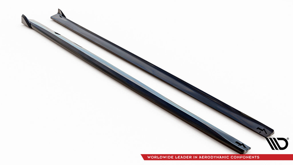 Maxton Design Street+ Seitenschweller Leisten V.2 passend für BMW 4er Coupe / Gran Coupe / Cabrio M-Paket F32 / F36 / F33 schwarz Hochglanz