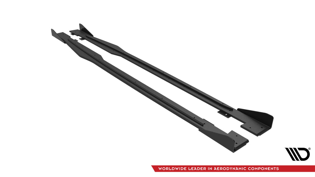 Maxton Design Street Pro Street+ Seitenschweller Leisten + Flaps passend für Audi TT S / S-Line 8S schwarz Hochglanz