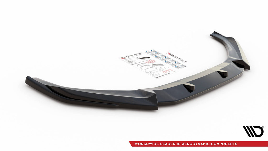 Maxton Design Street+ Spoilerlippe Front Ansatz V.3 passend für Audi S4 / A4 S-Line B9 schwarz Hochglanz