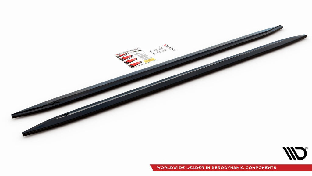 Maxton Design Street+ Seitenschweller Leisten V.2 passend für BMW M4 G82 / G82 Facelift schwarz Hochglanz