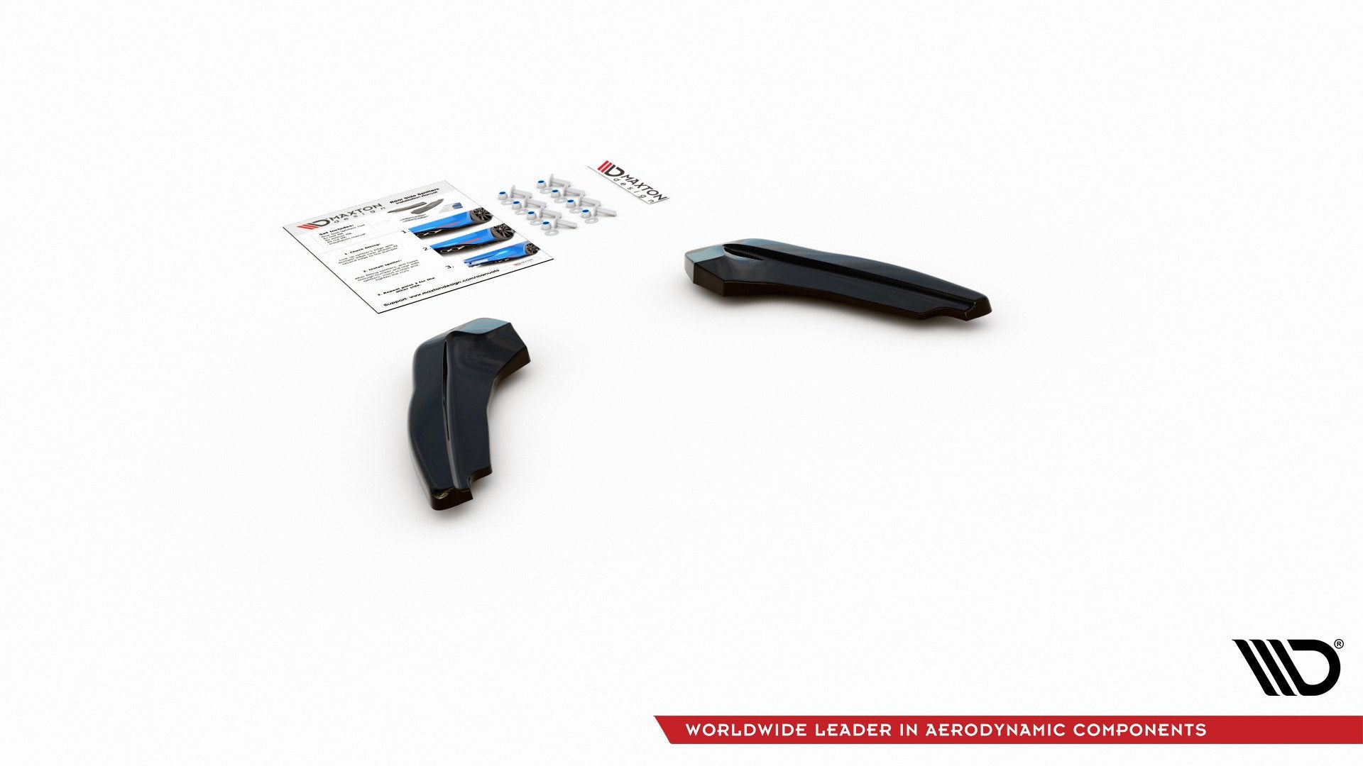 Maxton Design Heck Ansatz Flaps Diffusor V.1 passend für Ford Focus ST Mk4 schwarz Hochglanz
