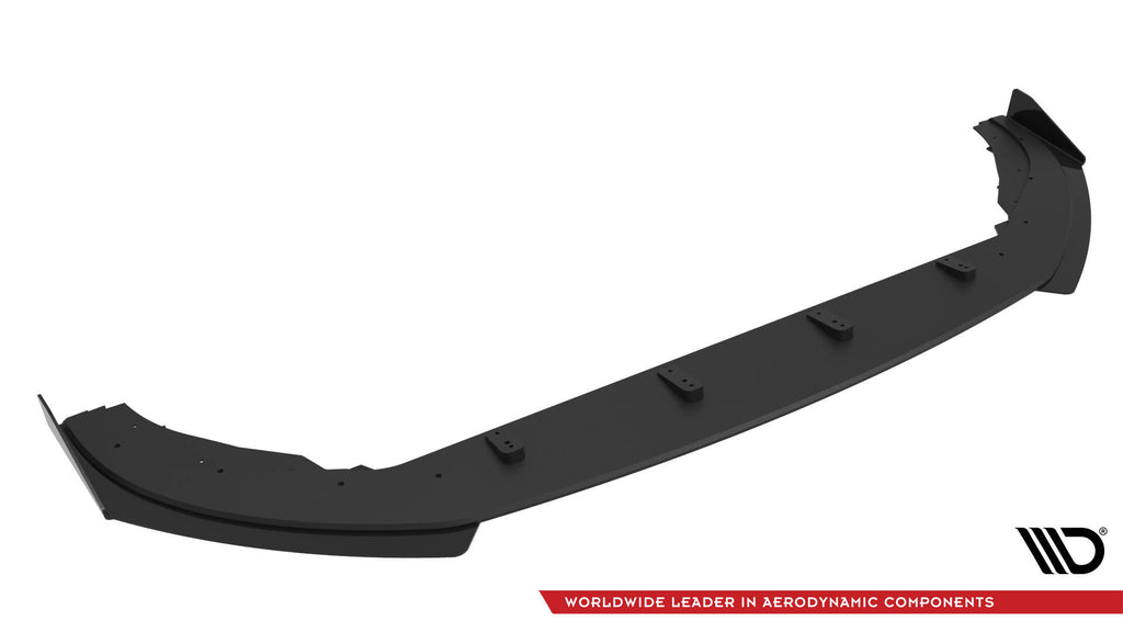 Maxton Design Street Pro Street+ Spoilerlippe Front Ansatz passend für + Flaps passend für VW Polo GTI Mk6 Facelift schwarz Hochglanz