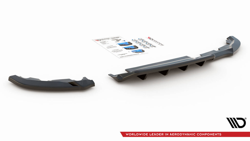Maxton Design Street+ Mittlerer Diffusor RACE passend für Renault Clio Mk5 schwarz Hochglanz