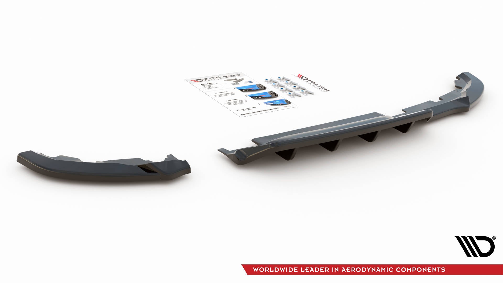 Maxton Design Street+ Mittlerer Diffusor RACE passend für Renault Clio Mk5 schwarz Hochglanz