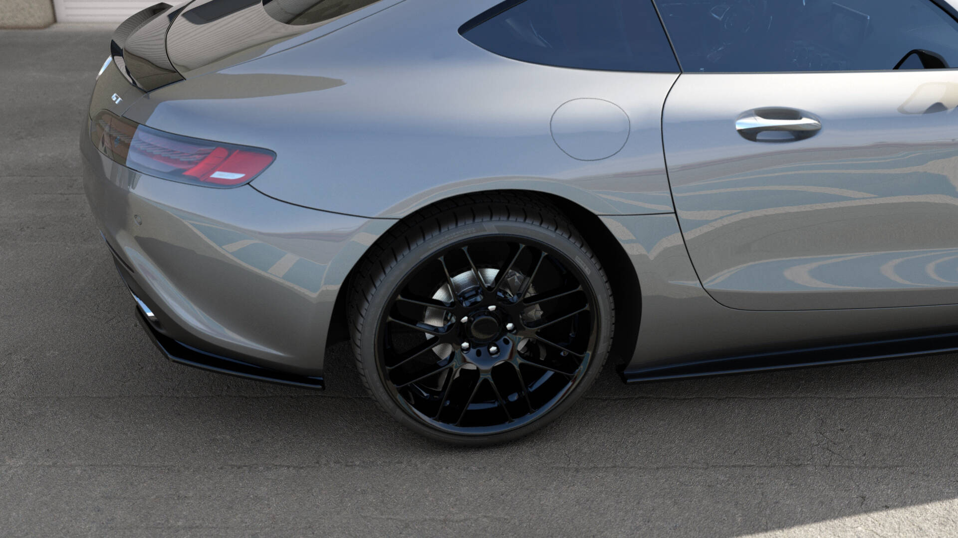 Maxton Design Heck Ansatz Flaps Diffusor passend für Mercedes-AMG GT / GT S C190 Facelift schwarz Hochglanz