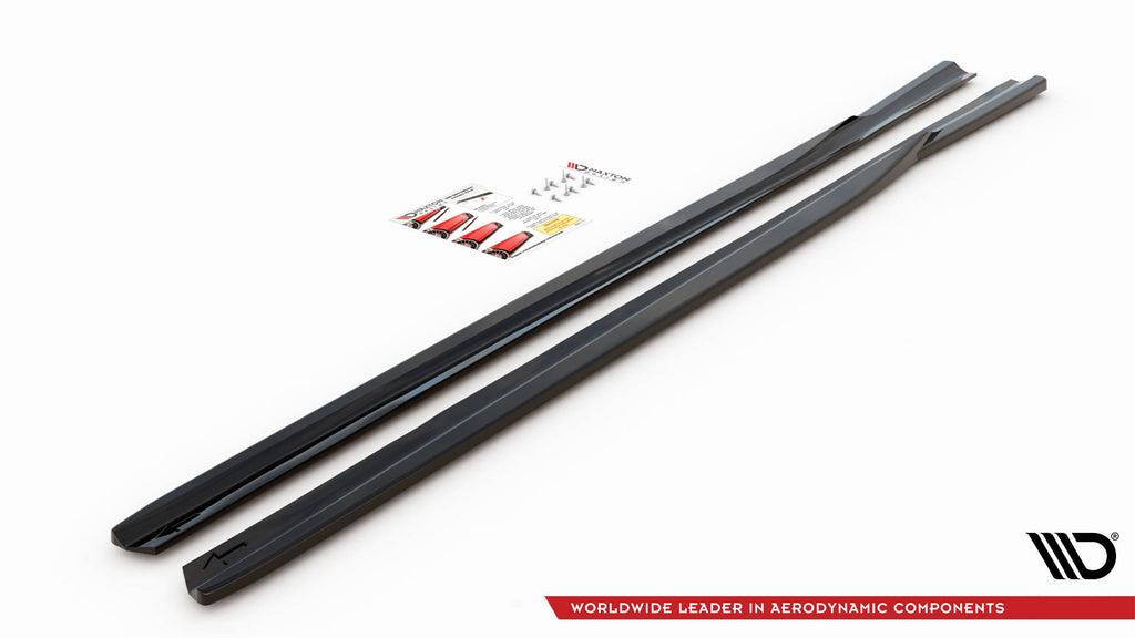 Maxton Design Street+ Seitenschweller Leisten passend für Lexus GS F Sport Mk4(L10) schwarz Hochglanz