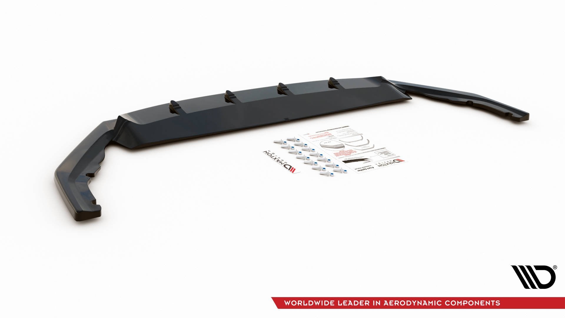 Maxton Design Street+ Spoilerlippe Front Ansatz V.3 passend für Skoda Octavia RS Mk4 schwarz Hochglanz