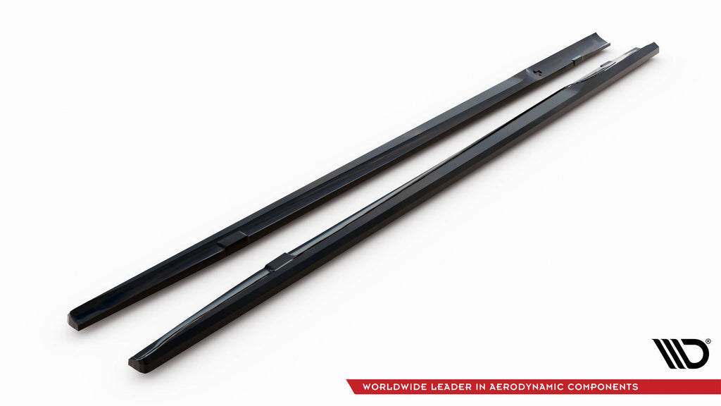 Maxton Design Street+ Seitenschweller Leisten passend für Porsche Taycan Turbo S Mk1 schwarz Hochglanz