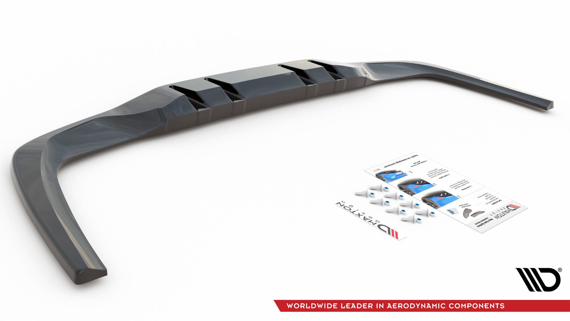 Maxton Design Street+ Mittlerer Diffusor RACE passend für V.1 Mercedes A 35 AMG Limousine V177 schwarz Hochglanz