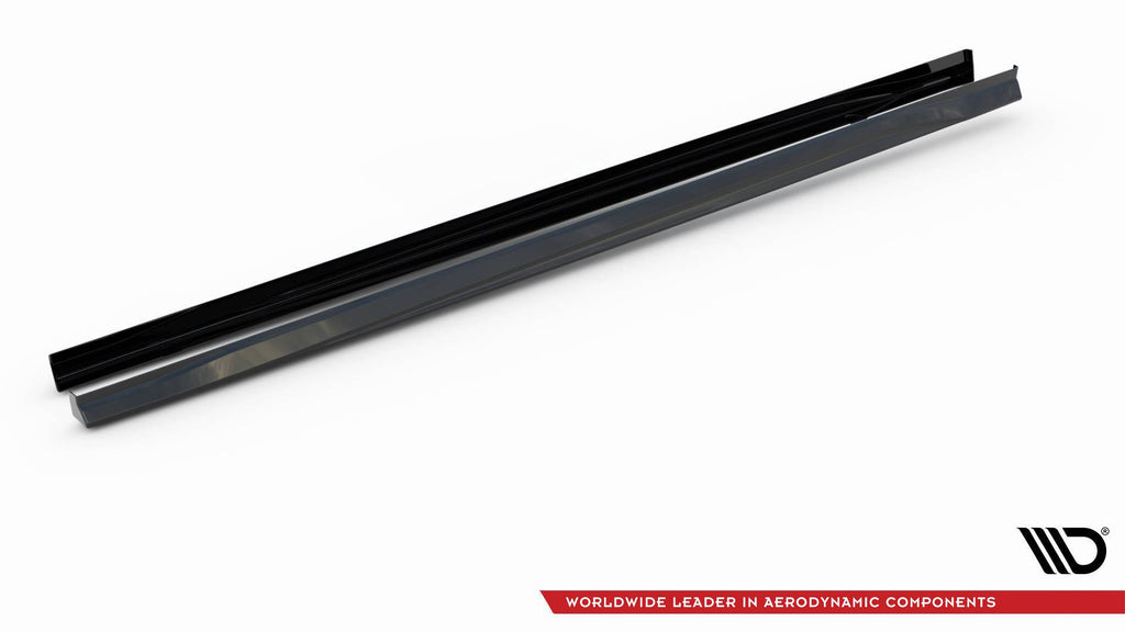 Maxton Design Street+ Seitenschweller Leisten passend für V.3 passend für VW Golf GTI / GTE / GTI Clubsport / GTD / R-Line Mk8 schwarz Hochglanz