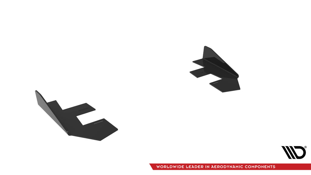 Maxton Design Hintere Seiten Flaps passend für Audi RS3 Limousine 8V Facelift schwarz Hochglanz