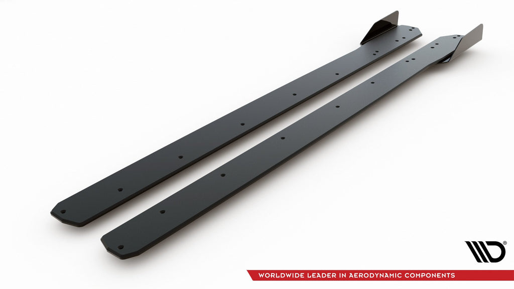 Maxton Design Street Pro Street+ Seitenschweller Leisten + Flaps passend für Ford Focus ST / ST-Line Mk4 schwarz Hochglanz