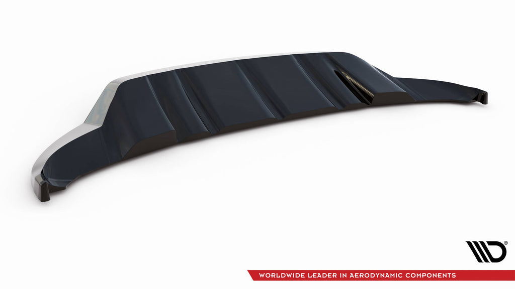 Maxton Design Street+ Spoilerlippe Front Ansatz passend für Porsche Cayenne Turbo / Standard Mk2 schwarz Hochglanz