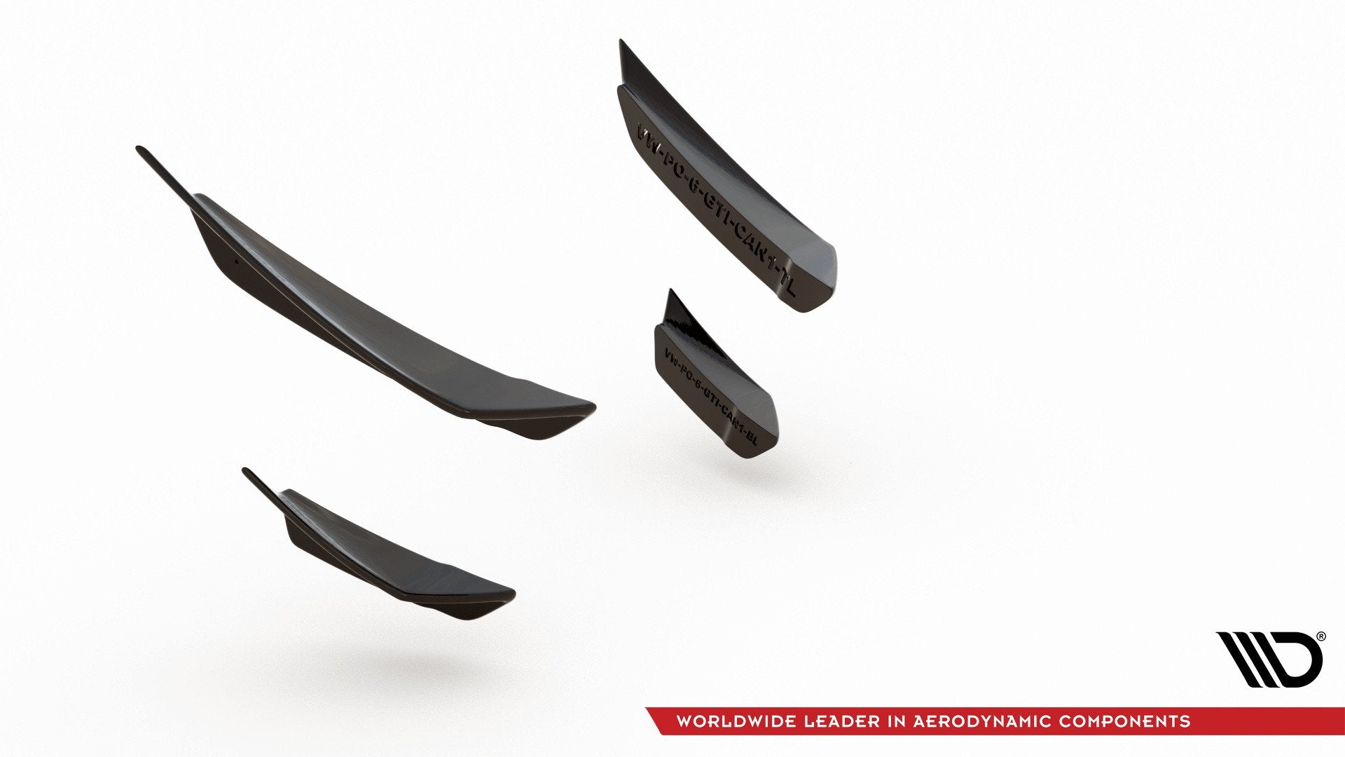 Maxton Design Stoßstangen Flaps Wings vorne Canards passend für VW Polo GTI Mk6