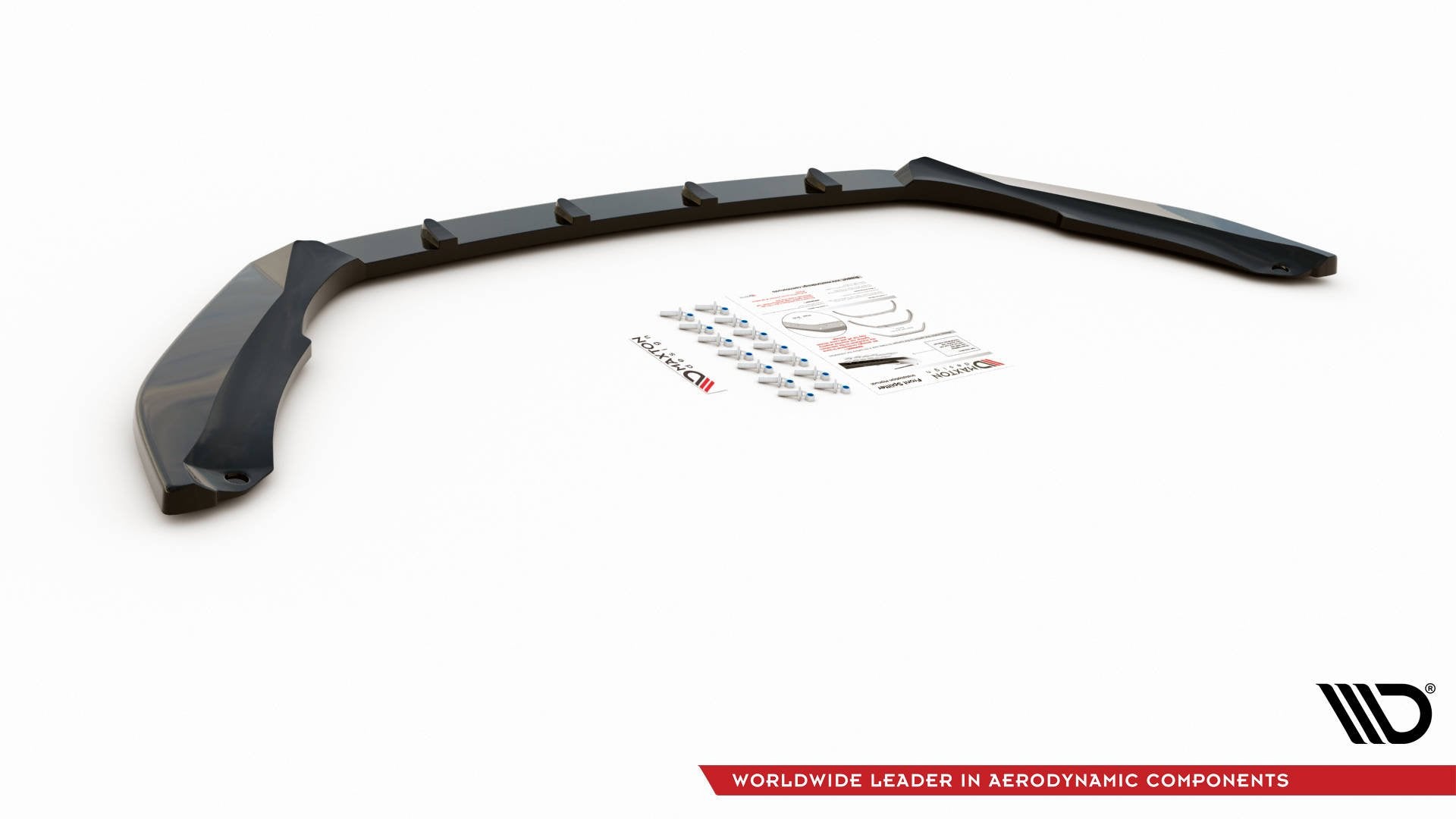 Maxton Design Street+ Spoilerlippe Front Ansatz V.2 passend für Skoda Octavia RS Mk3 Facelift schwarz Hochglanz