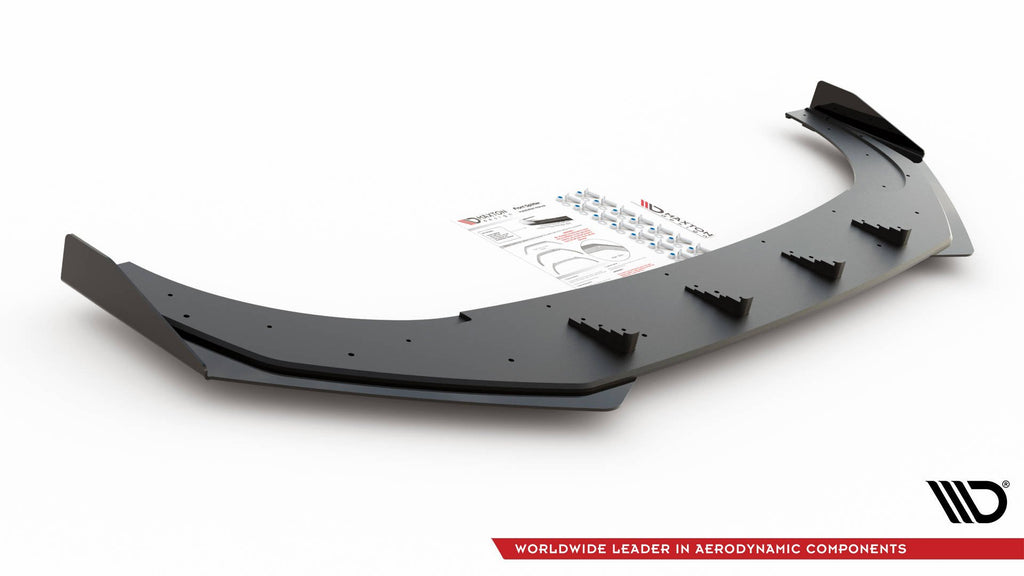 Maxton Design Street Pro Street+ Spoilerlippe Front Ansatz passend für + Flaps passend für VW Golf GTI Clubsport Mk8 schwarz Hochglanz