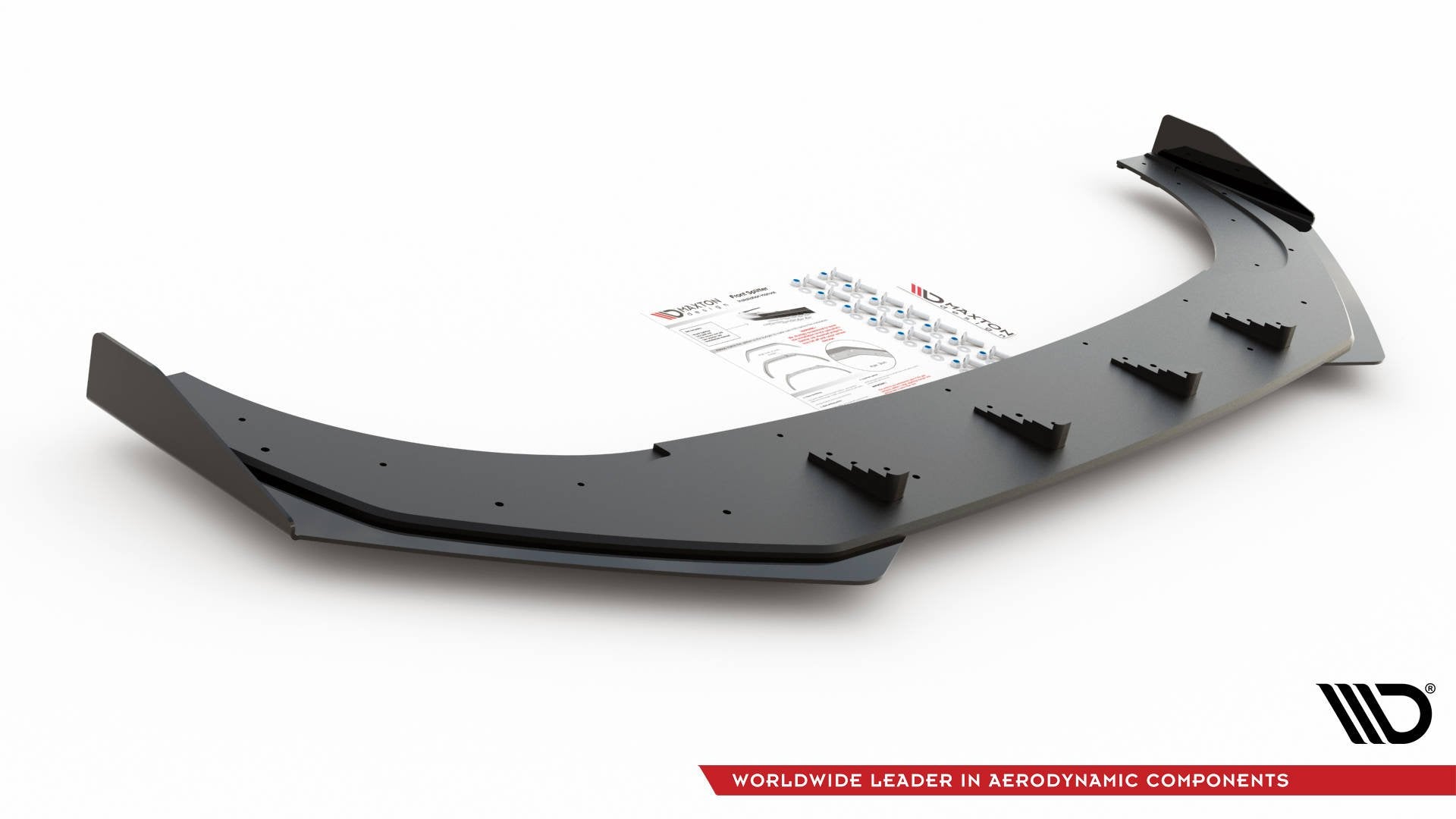 Maxton Design Street Pro Street+ Spoilerlippe Front Ansatz passend für + Flaps passend für VW Golf GTI Clubsport Mk8 schwarz Hochglanz