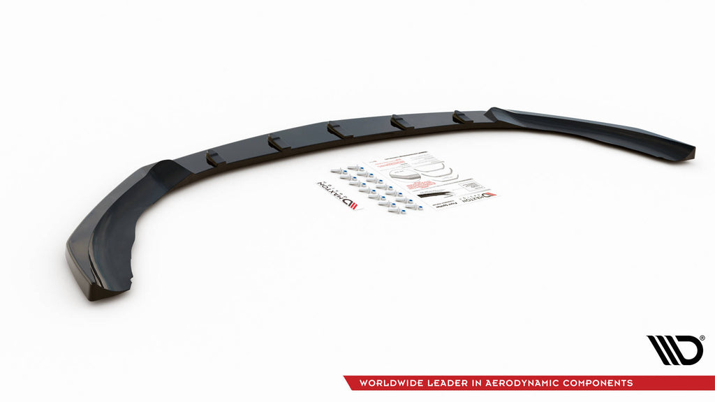 Maxton Design Street+ Spoilerlippe Front Ansatz V.4 passend für Mercedes A35 AMG / AMG-Line W177 schwarz Hochglanz