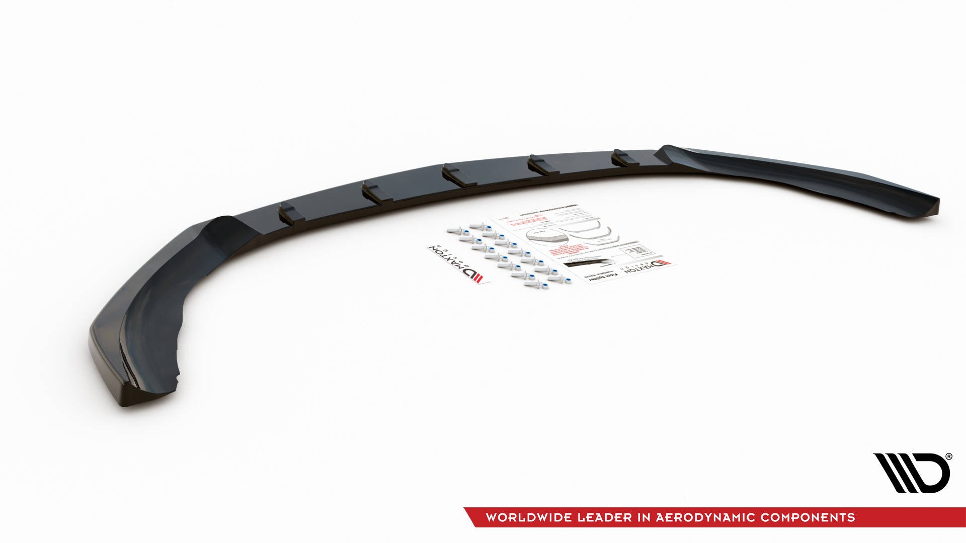 Maxton Design Street+ Spoilerlippe Front Ansatz V.4 passend für Mercedes A35 AMG / AMG-Line W177 schwarz Hochglanz