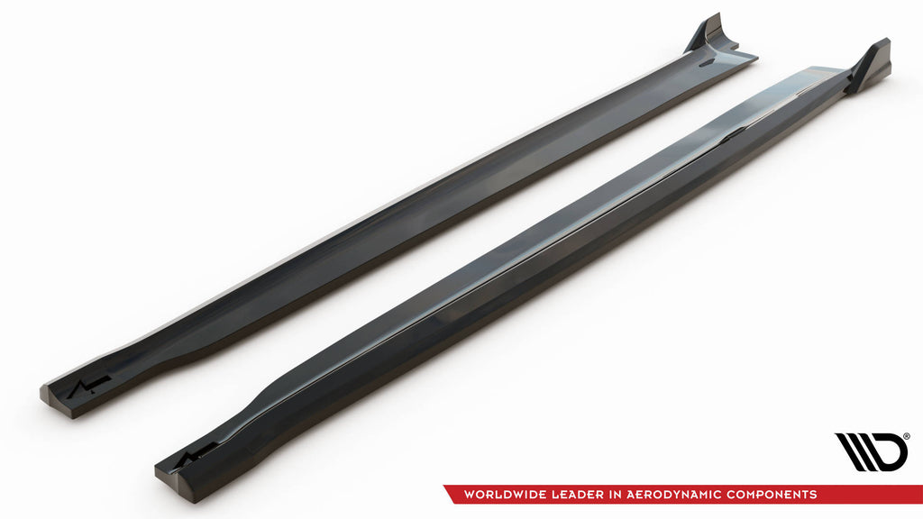 Maxton Design Street+ Seitenschweller Leisten V.2 passend für BMW X6 M-Paket F16 schwarz Hochglanz