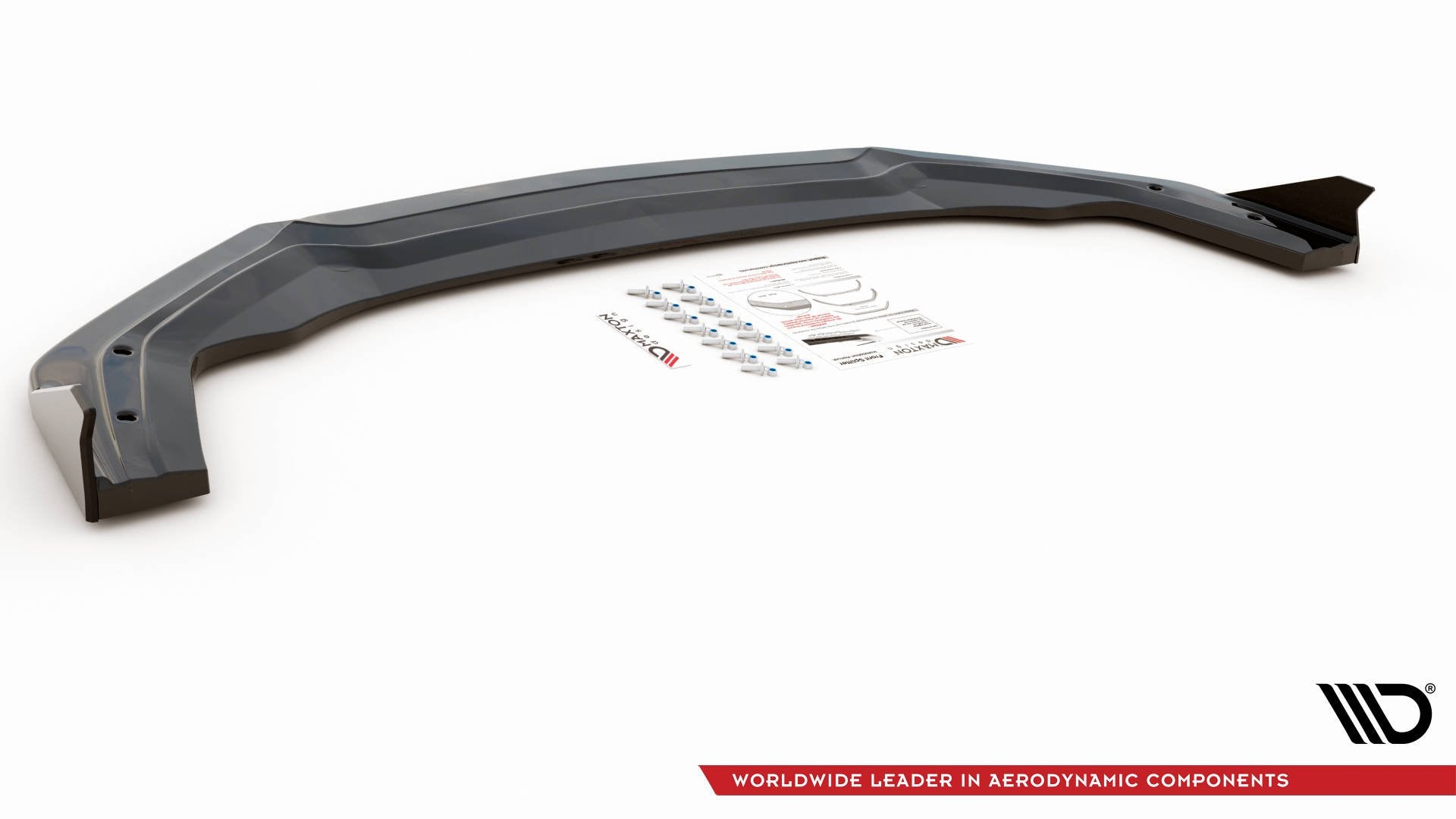 Maxton Design Street+ Spoilerlippe Front Ansatz V.2 + Flaps passend für Ford Mustang GT Mk6 Facelift