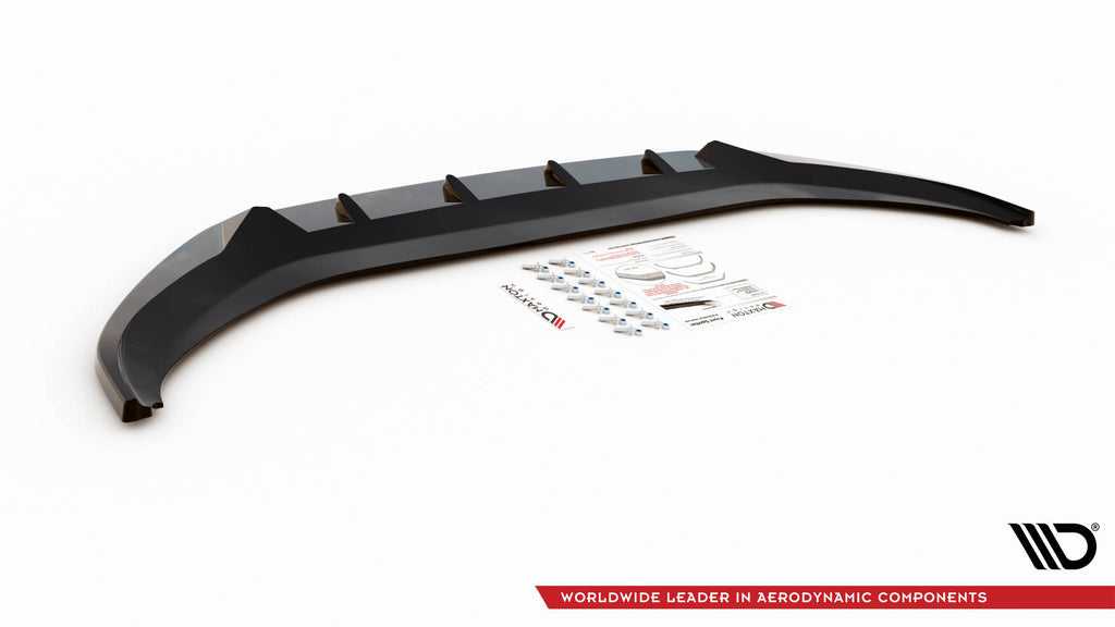 Maxton Design Street+ Spoilerlippe Front Ansatz V.2 passend für VW Caddy Mk5 schwarz Hochglanz