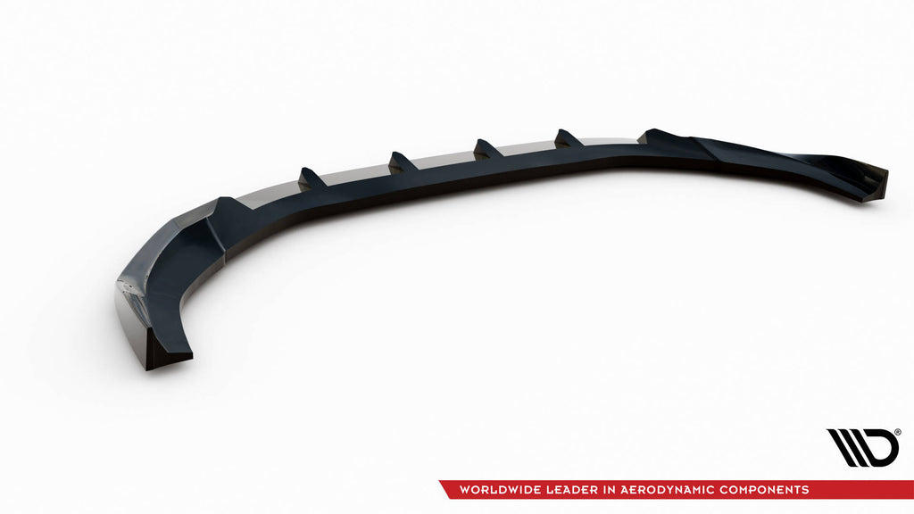 Maxton Design Street+ Spoilerlippe Front Ansatz V.1 passend für Audi A4 Competition B9 schwarz Hochglanz